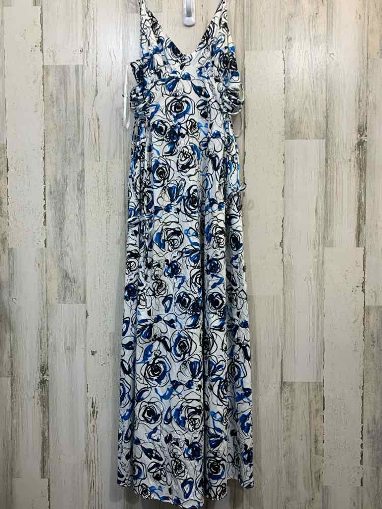 NWT KARL LAGERFELD Dresses and Skirts Size 2 WHITE/BLUE/BLACK Floral MAXI Dress/