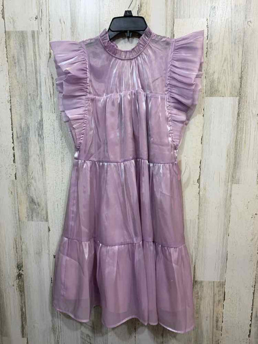 PRE-OWNED ENTRO Dresses and Skirts Size L LAVENDAR RUFFLES TIERED Dress/LAVENDER