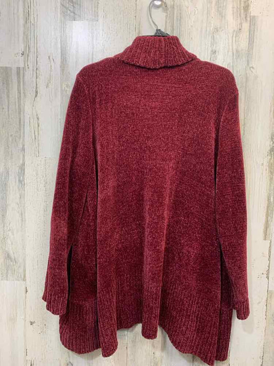 CATHERINES JACKETS / COATS Size 1X MAROON polyester LONGSLEEVE Cardigan