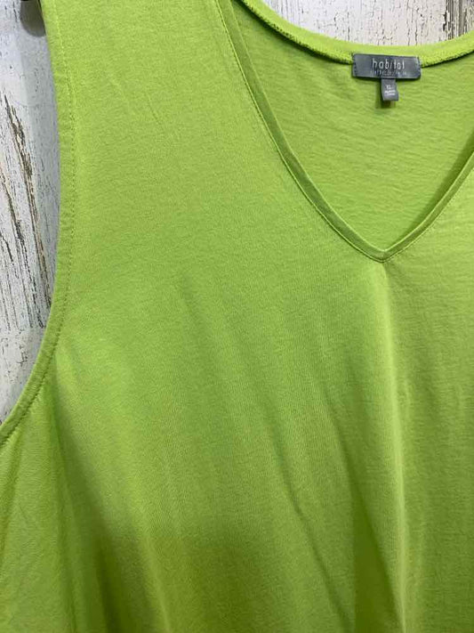 PRE-OWNED HABITAT Tops Size XL Lime Green Solid TANK TOP Tank Top/LIME GREEN TAN