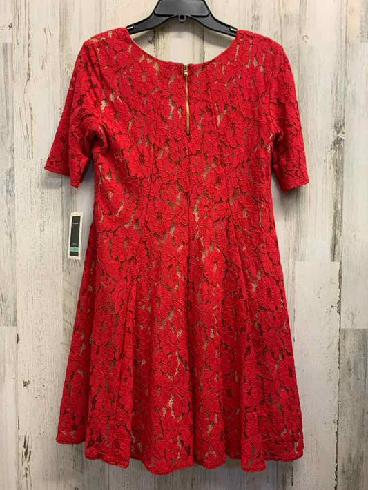 NWT JULIAN TAYLOR Dresses and Skirts Size 8 RED/NUDE Lace A-LINE Dress/RED/NUDE