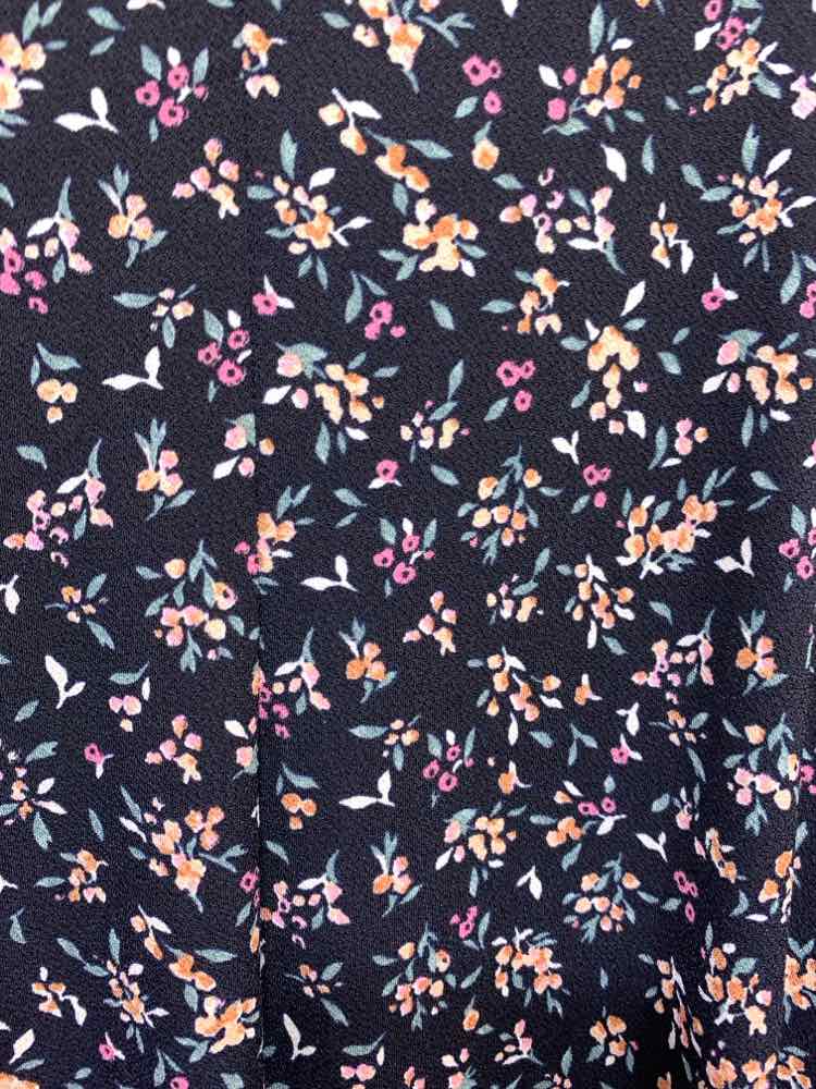 PRE-OWNED LUSH/LONG SLEEVE SMOCKED/ELASTIC NECKLINE FITTED WAIST DRESS