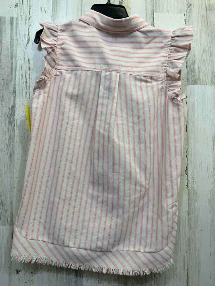 NWT GIGIO Tops Size S WHITE/PINK Stripe BUTTON DOWN Blouse
