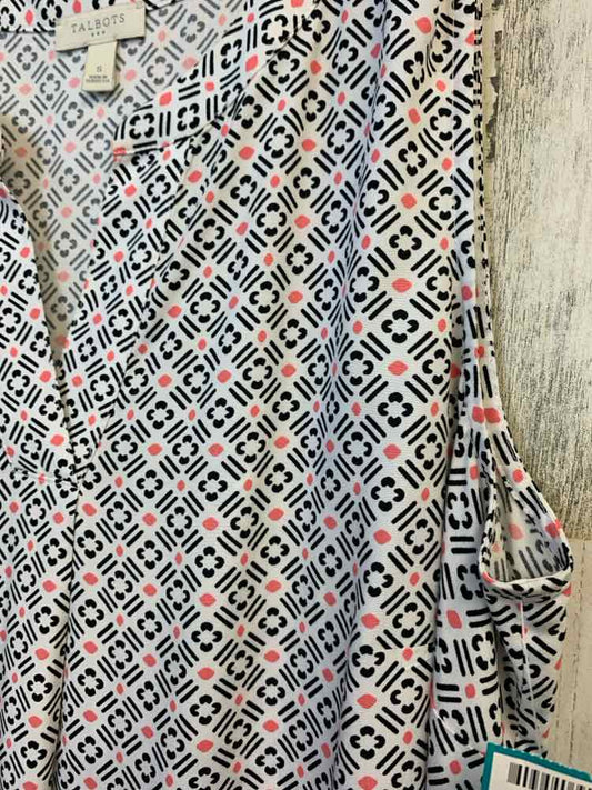 PRE-OWNED KASPER Tops Size S MGNTA/BLK/YLW/WHT ABSTRACT SLEEVELESS TOP