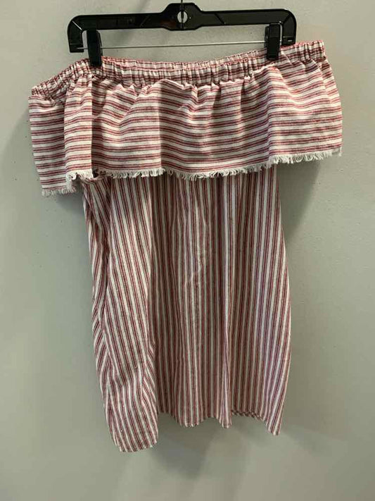 PAPER CRANE Dresses and Skirts Size L RED/WHT Stripe Dress