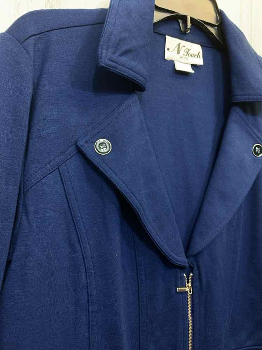 PRE-OWNED N TOUCH JACKETS / COATS Size LP Navy Solid JACKET Jacket/NAVY BLUE JAC