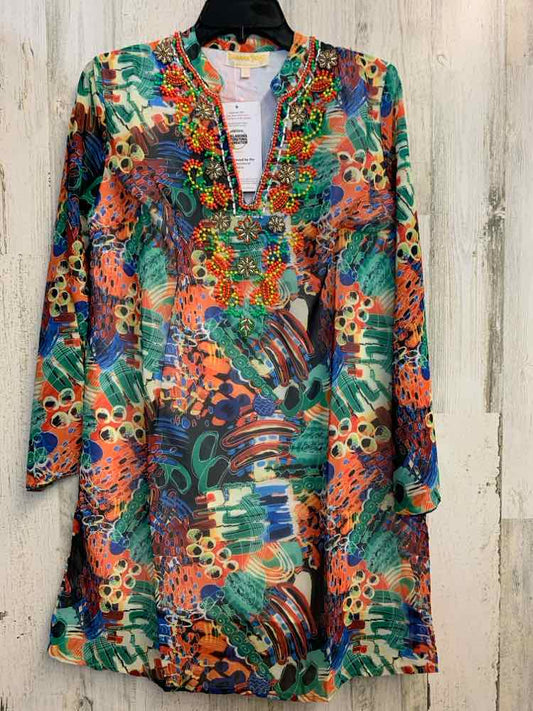 NWT BANANA BOAT Swimwear Size S Multi-Color ABSTRACT LONG SLEEVES Coverup