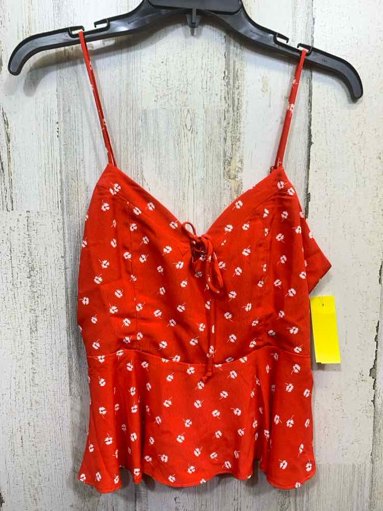 PRE-OWNED MINE BRITTON Tops Size S RED/WHITE Floral TANK TOP Tank Top
