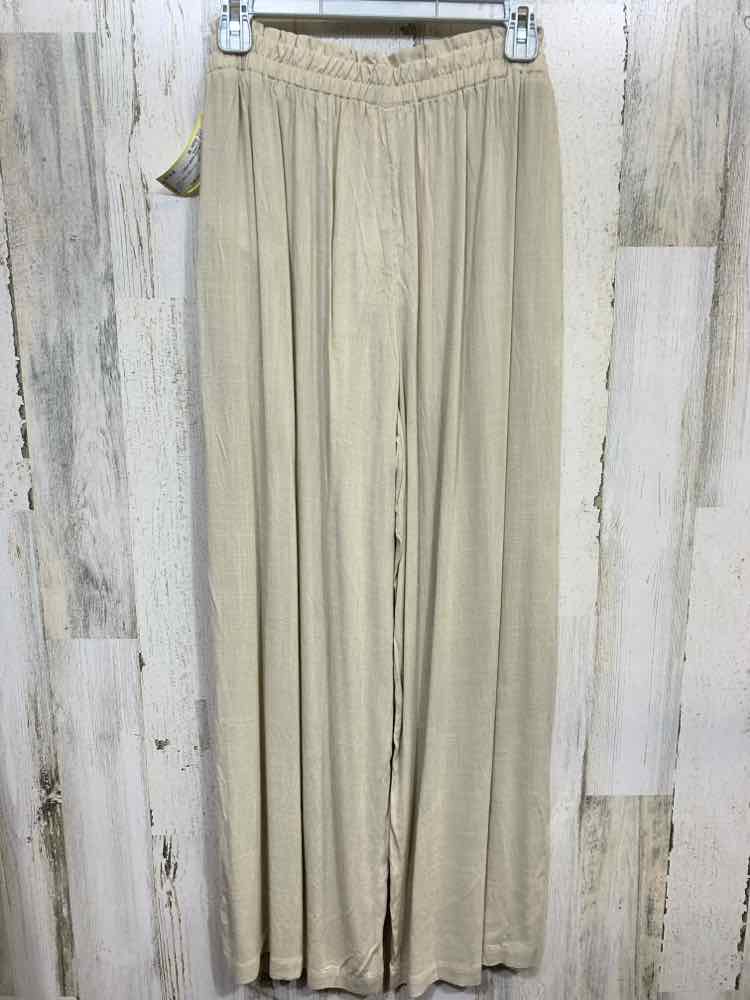 PRE-OWNED Size M LULAROE BOTTOMS Khaki Solid WIDE LEG Pants