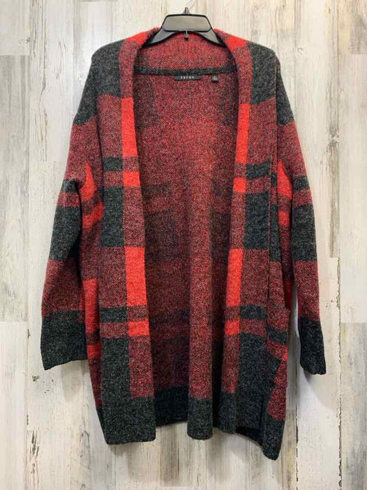 PRE-OWNED CYRUS JACKETS / COATS Size 1X RED/BLK Plaid LONG SLEEVES Jacket/LONG B