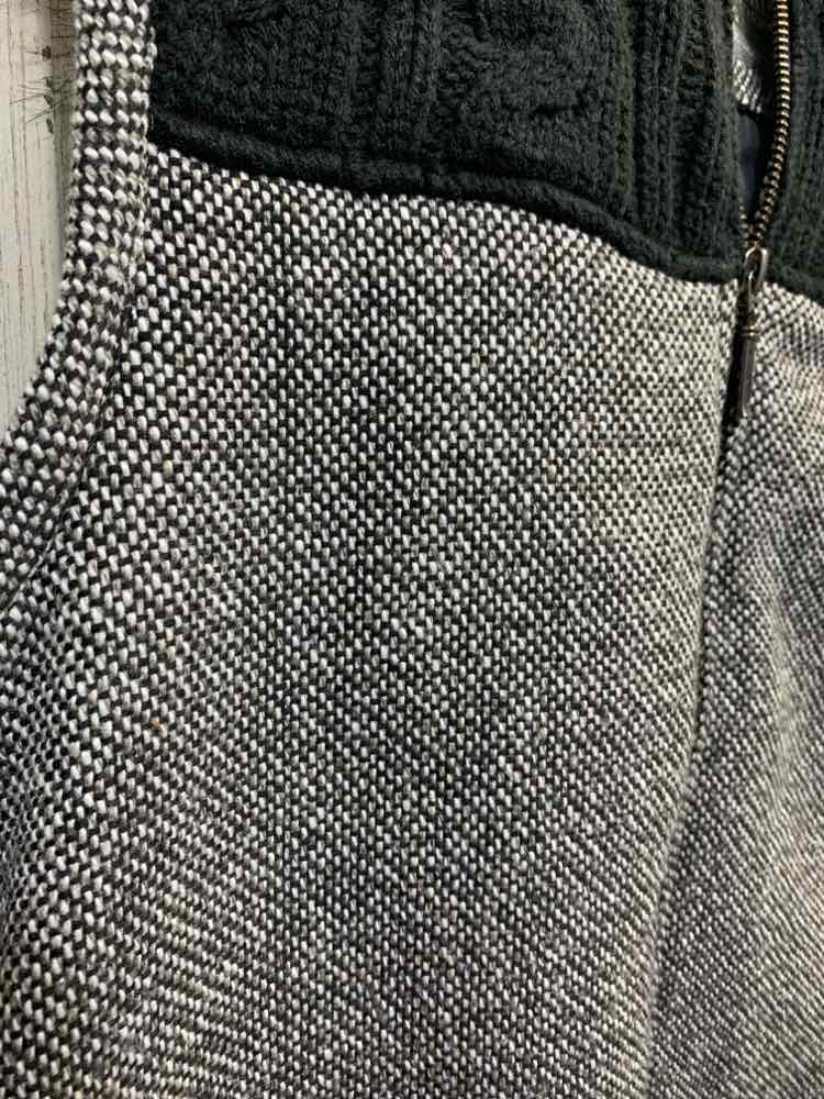 PRE-OWNED NATURAL REFLECTIONS Size L Tops BLK/WHT ZIP UP TWEED Vest