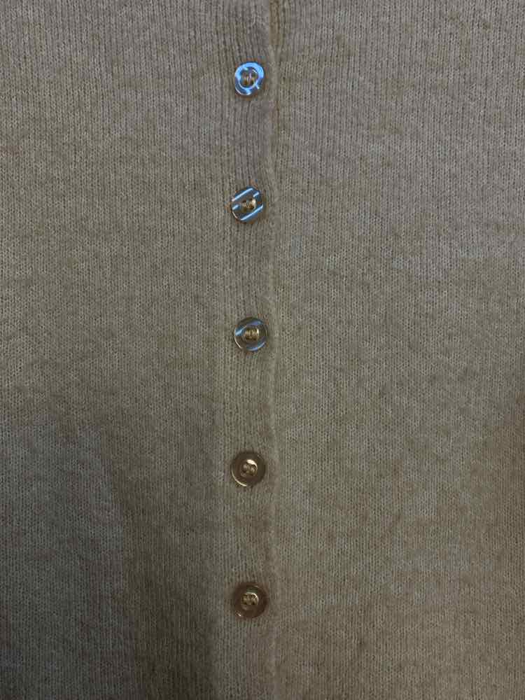 PRE-OWNED THE WORKSHOP Tops Size S Tan LONG SLEEVES Cardigan/BUTTON UP