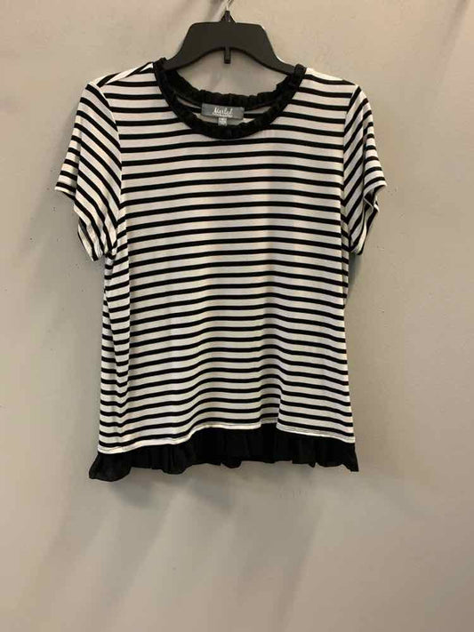 MARLED Tops Size M BLK/WHT Stripe SHORT SLEEVES TOP