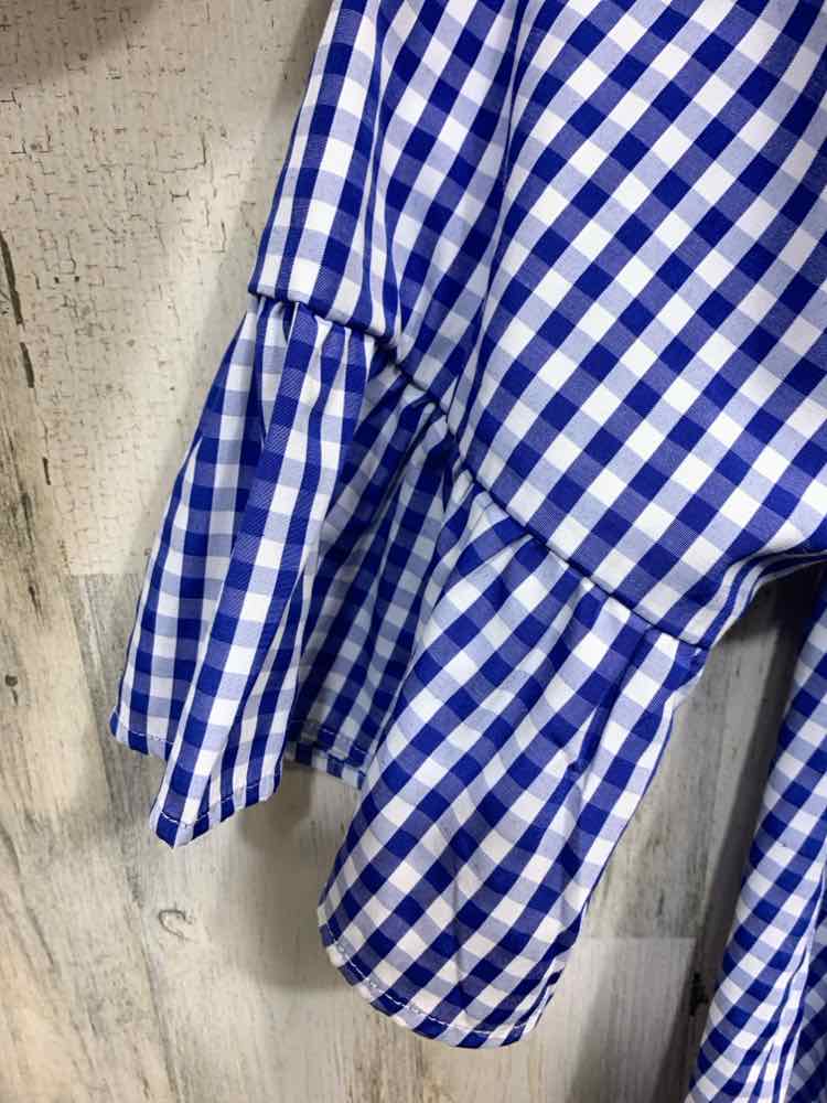 PRE-OWNED SIGNATURE COLLECTION PLUS SIZES Size 3X BLUE/WHITE/YELLOW/GREEN Blouse