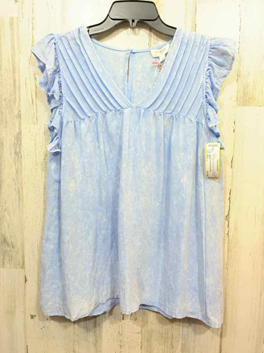 NWT UMGEE Tops Size L LIGHT BLUE CAP SLEEVE Blouse