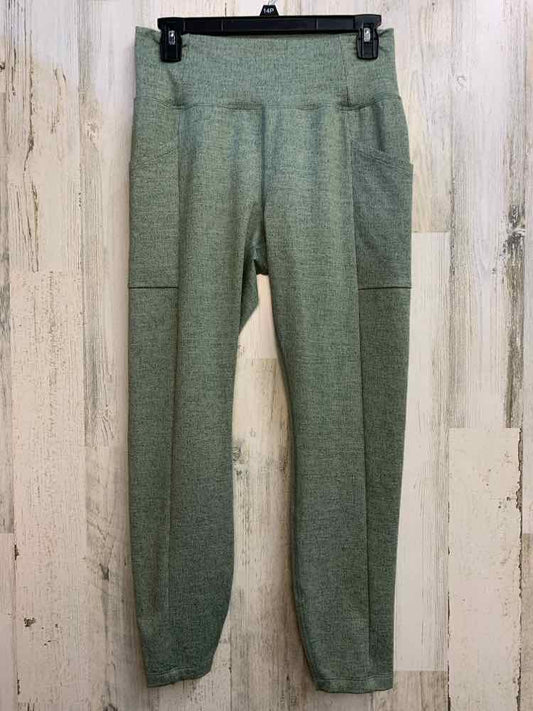 PRE-OWNED Size L REI Activewear Green STRETCH LEGGINGS/POCKETS