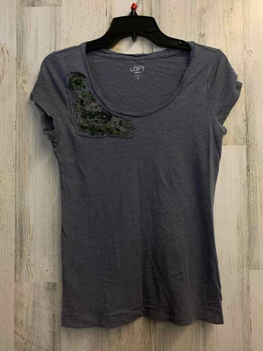 LOFT Tops Size MP STEEL BLUE CAP SLEEVE TOP