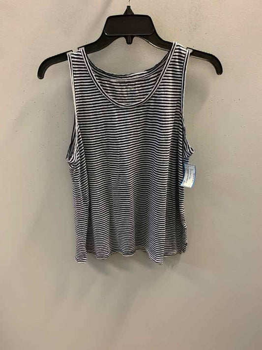 GARNET HILL Tops Size L WHT/NAVY Stripe TOP