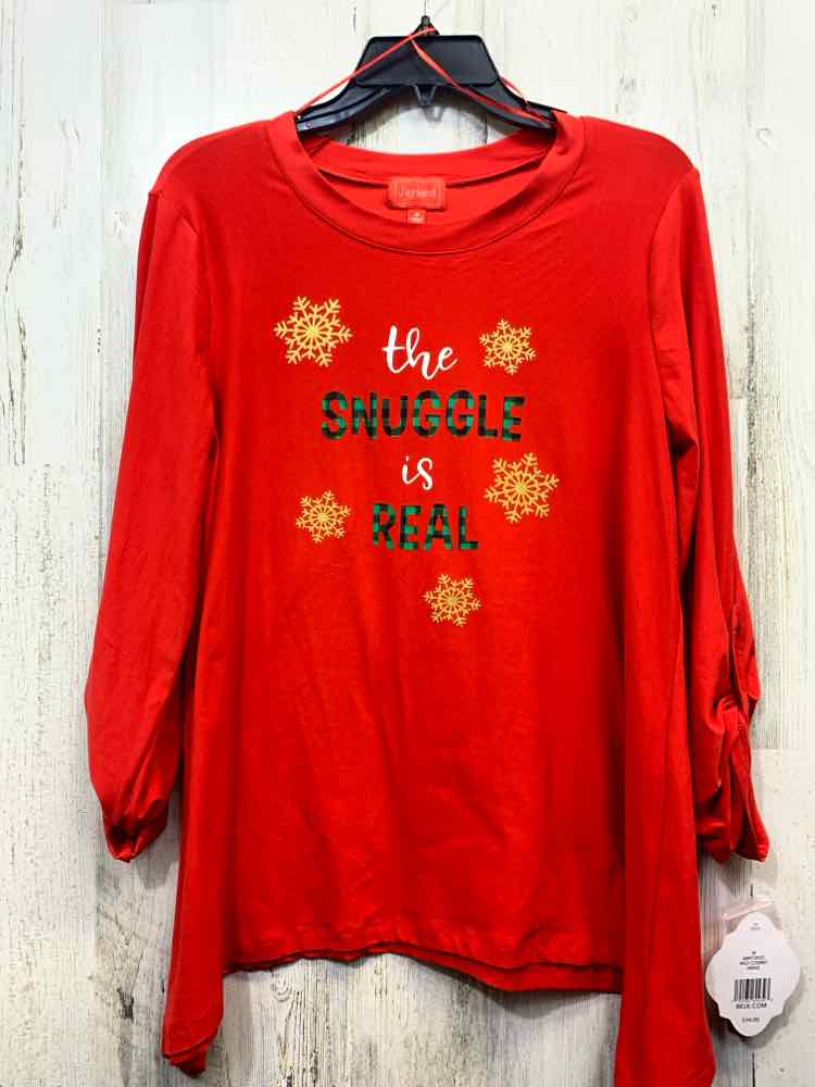 NWT JOYLAND Holiday Size M Red LONGSLEEVE TOP