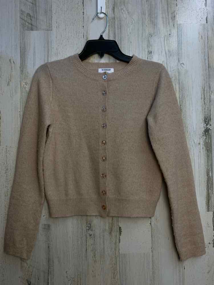 PRE-OWNED THE WORKSHOP Tops Size S Tan LONG SLEEVES Cardigan/BUTTON UP