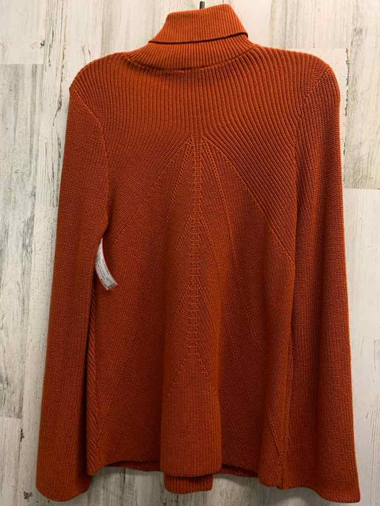 PRE-OWNED CHICO'S Tops Size 0 PUMPKIN LONG SLEEVE KEY HOLE KNIT TURTLE NECK
