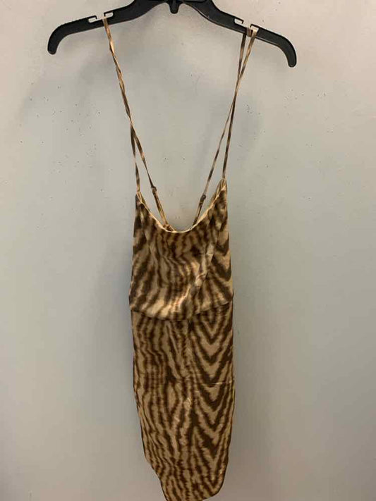 NWT WILD FABLE Dresses and Skirts Size XL BRN/TAN ZEBRA SPAGHETTI STRAP Dress