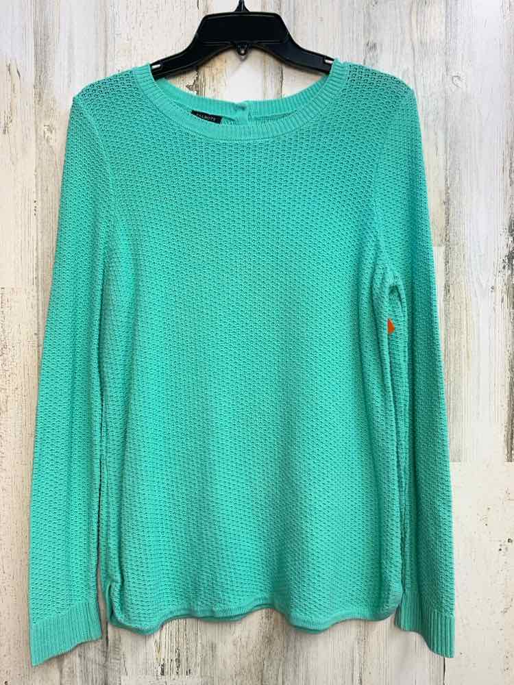 PRE-OWNED TALBOTS Tops Size M AQUA LONG SLEEVES TOP/3 BUTTONS ON BACK