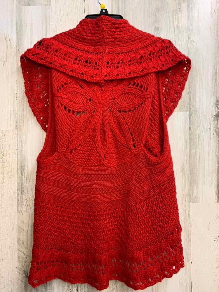 NWT NEW DIRECTION Tops Size PXL Red SLEEVELESS TOP/CROCHET VEST