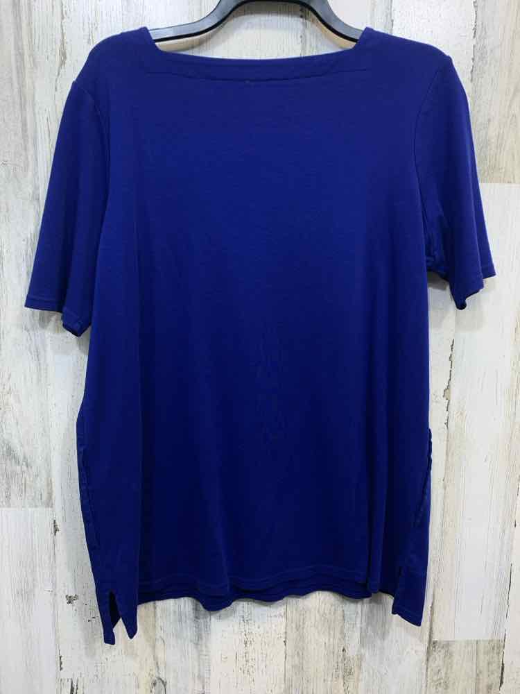 PRE-OWNED CHICO'S Tops Size 2 Royal Blue SHORT SLEEVES Blouse