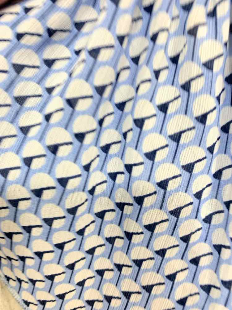 PRE-OWNED JOY JOY Tops Size XS LGT BLUE/YLW/WHT MULTI-PATTERN Blouse