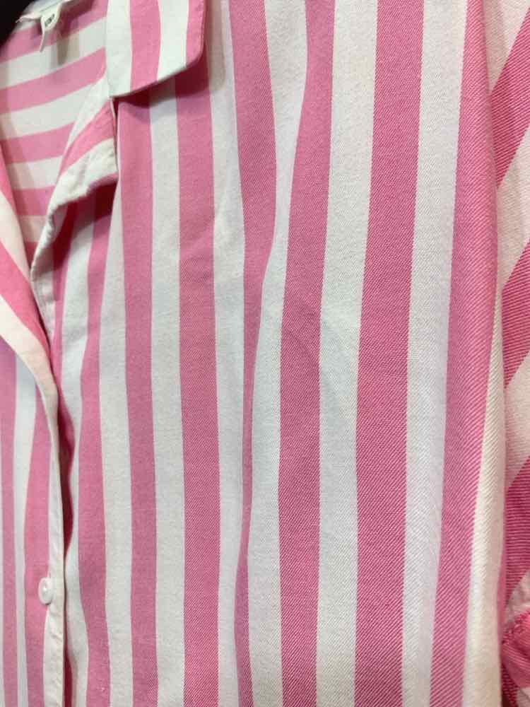PRE-OWNED BEACHLUNCHLOUNGE Tops Size S PINK/WHITE VERTICAL STRIPES Shirt/PINK/WH