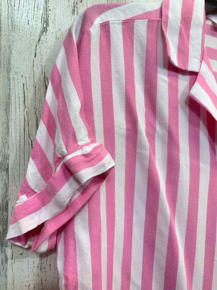 PRE-OWNED BEACHLUNCHLOUNGE Tops Size S PINK/WHITE VERTICAL STRIPES Shirt/PINK/WH