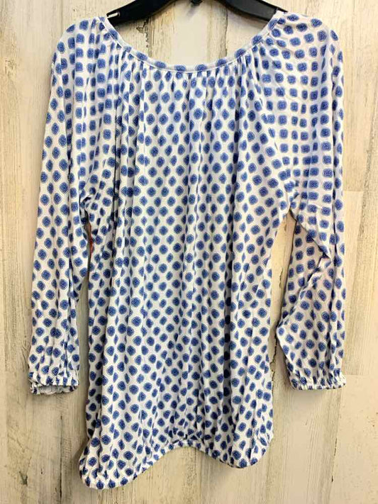 NWT MICHAEL KORS Tops Size P/S WHT/BLU 3/4 LENGTH TOP