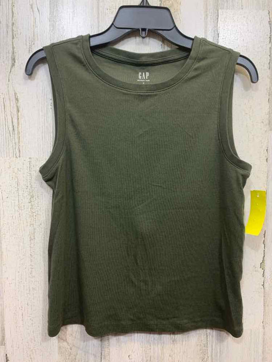PRE-OWNED GAP Tops Size 1 ARMY GREEN/CREW NECK Tank Top