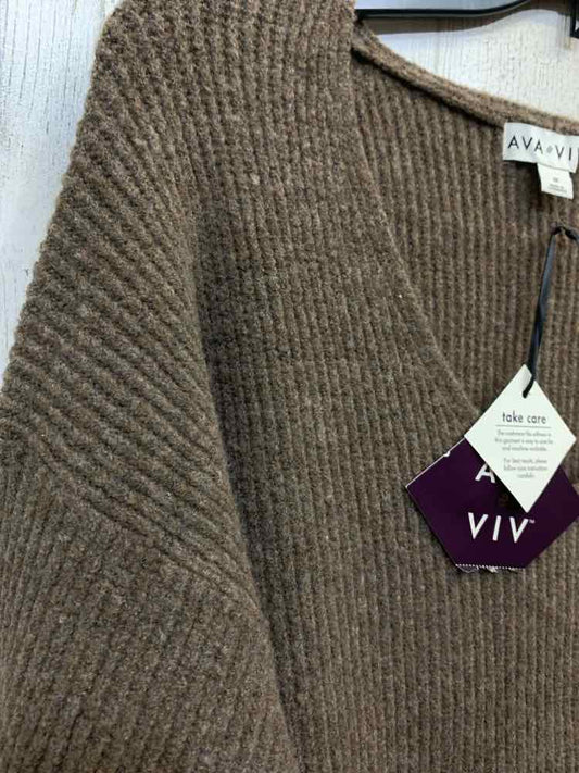 NWT AVA VIV Tops Size 1X Brown LONGSLEEVE Sweater