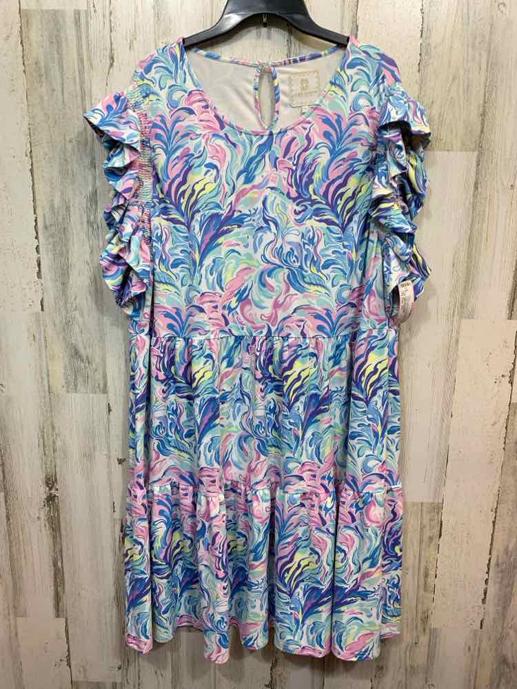 SIMPLY SOUTHERN Dresses and Skirts Size XXL BLU/PINK/YELLOW CORAL REEF Dress