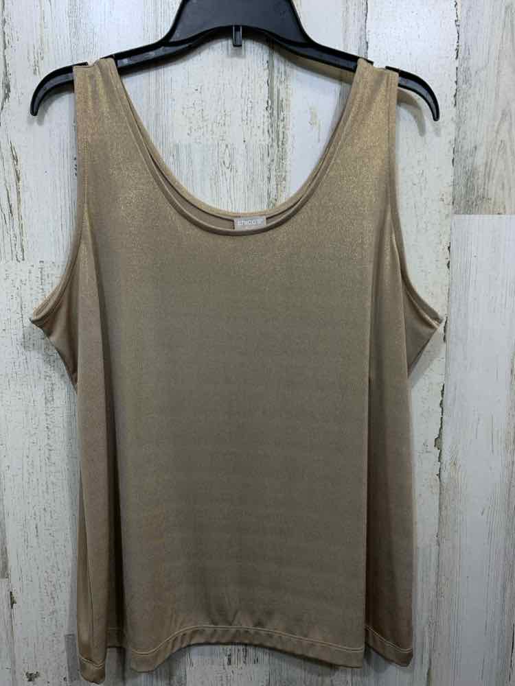 PRE-OWNED CHICOS CHAMPAGNE SCOOP-NECK TANK TOP