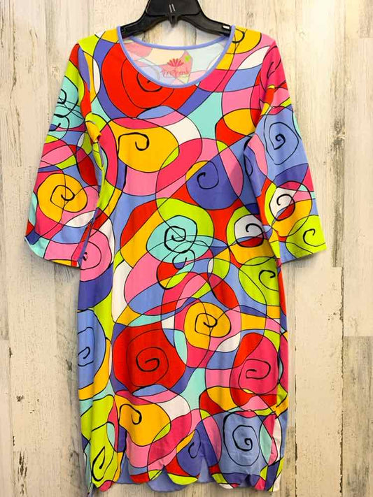 THREE FRIENDS Dresses and Skirts Size M RAINBOW SWIRLS 3/4 LENGTH Dress