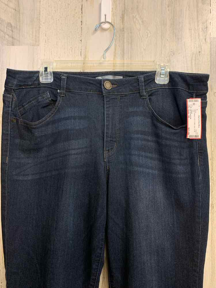 PRE-OWNED Size 16 WIT & WISDOM BOTTOMS Blue SLIM LEG Pants/JEANS