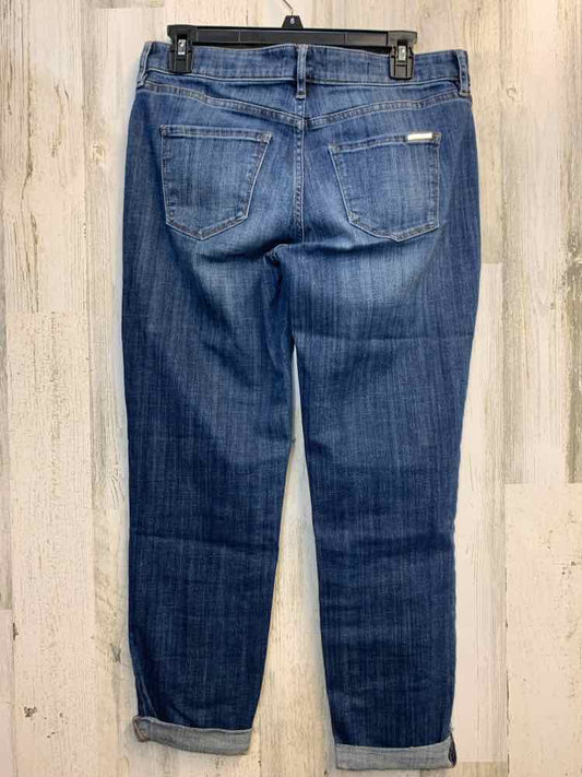 Size 4 WHITE HOUSE/BLACK MARKET BOTTOMS DARK BLUE Denim MID RISE Jeans