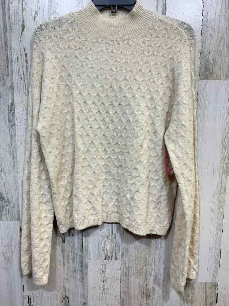 NWT ON 34TH Size XS Tops Cream HONEYCOMB LONG SLEEVE/MOCK NECK SWEATER