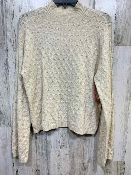 NWT ON 34TH Size XS Tops Cream HONEYCOMB LONG SLEEVE/MOCK NECK SWEATER
