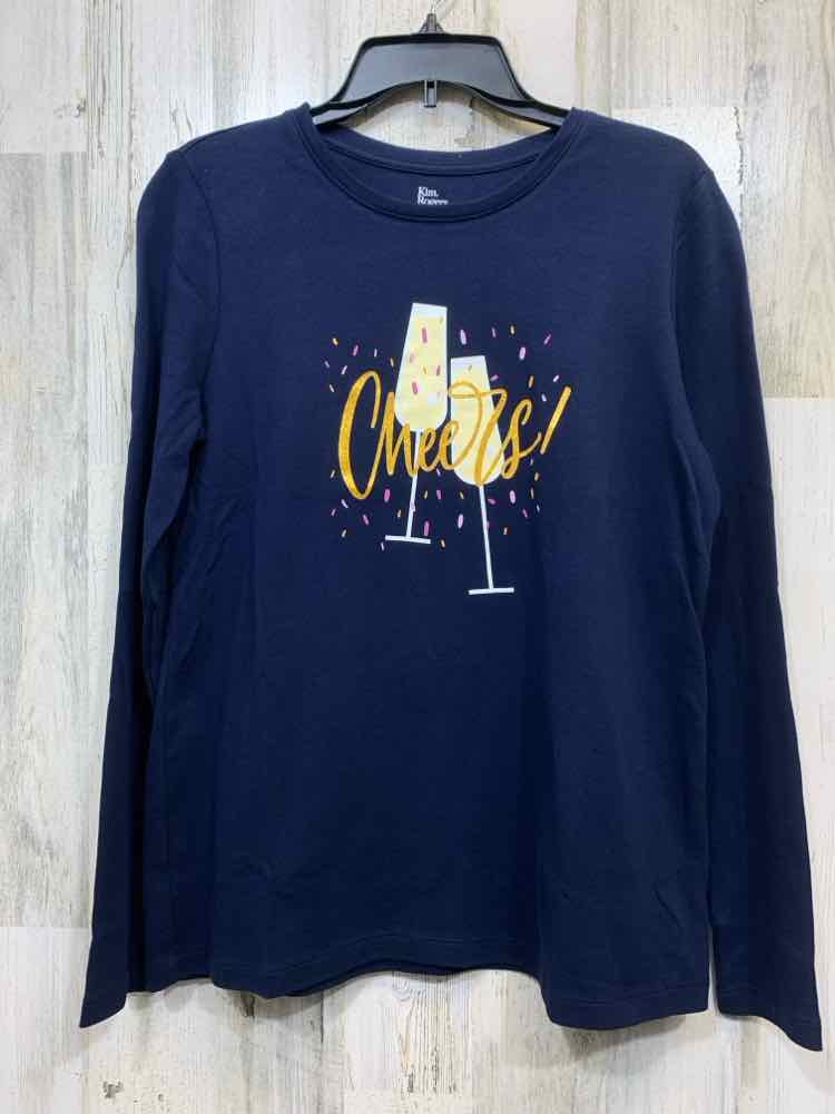 KIM ROGERS Tops Size S Navy LONG SLEEVE TOP