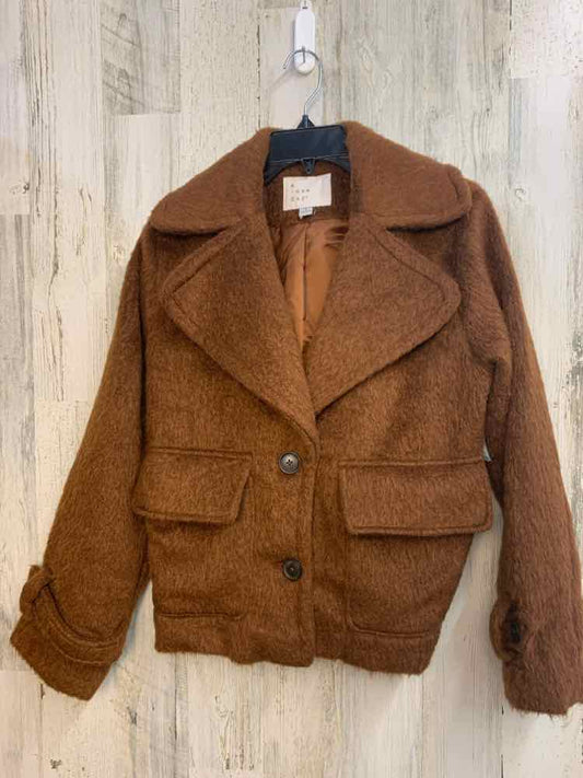 NWT A NEW DAY JACKETS / COATS Size S Tan Fur FURRY PLAIN LONG SLEEVES Jacket