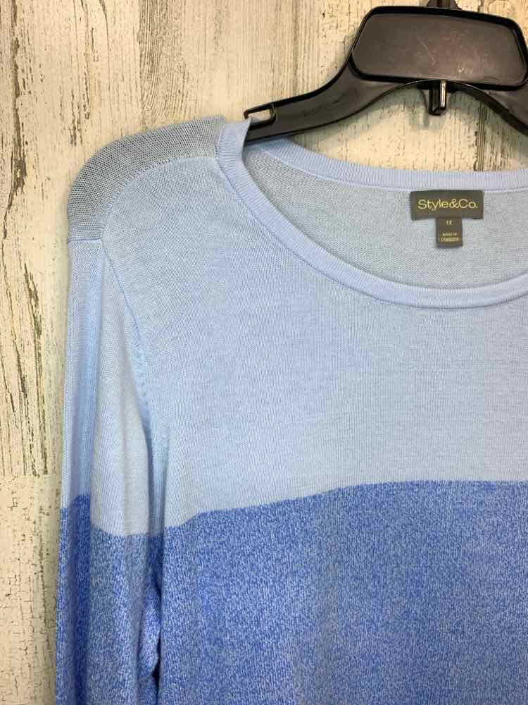 NWT STYLE & CO Size 1X Tops Blue LONGSLEEVE SWEATER