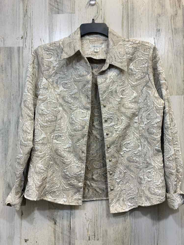 PRE-OWNED COLDWATER CREEK Tops Size M PEARL JACKET Jacket/PEARL COLORED BUTTON U