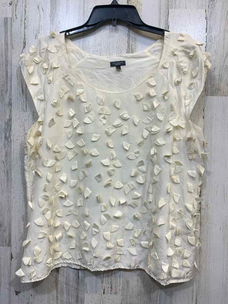 PRE-OWNED TALBOTS Tops Size 14 Cream SHORT SLEEVES Shirt/CREAM SHORT SLEEVE TOP