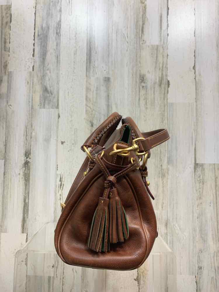 PRE-OWNED DOONEY &  BOURKE BROWN Handbag/BROWN LEATHER TOTE W/ GOLD HARDWARE