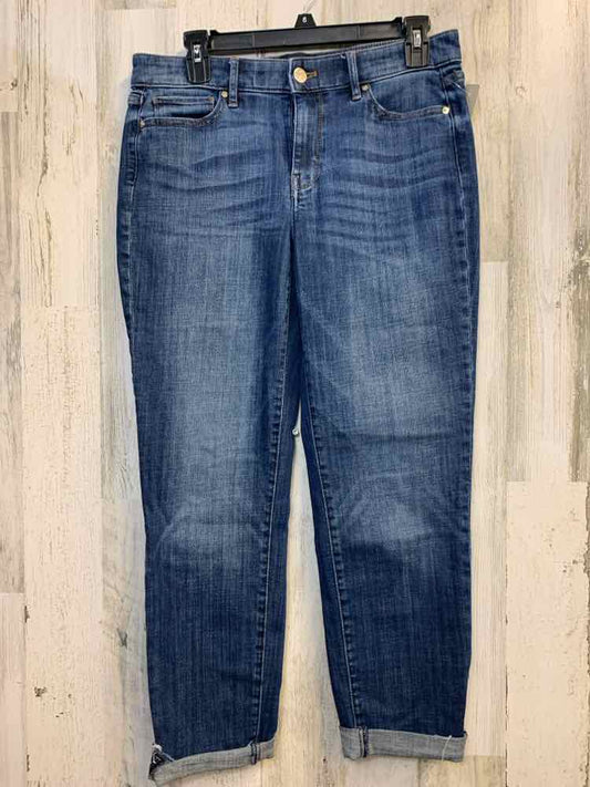 Size 4 WHITE HOUSE/BLACK MARKET BOTTOMS DARK BLUE Denim MID RISE Jeans