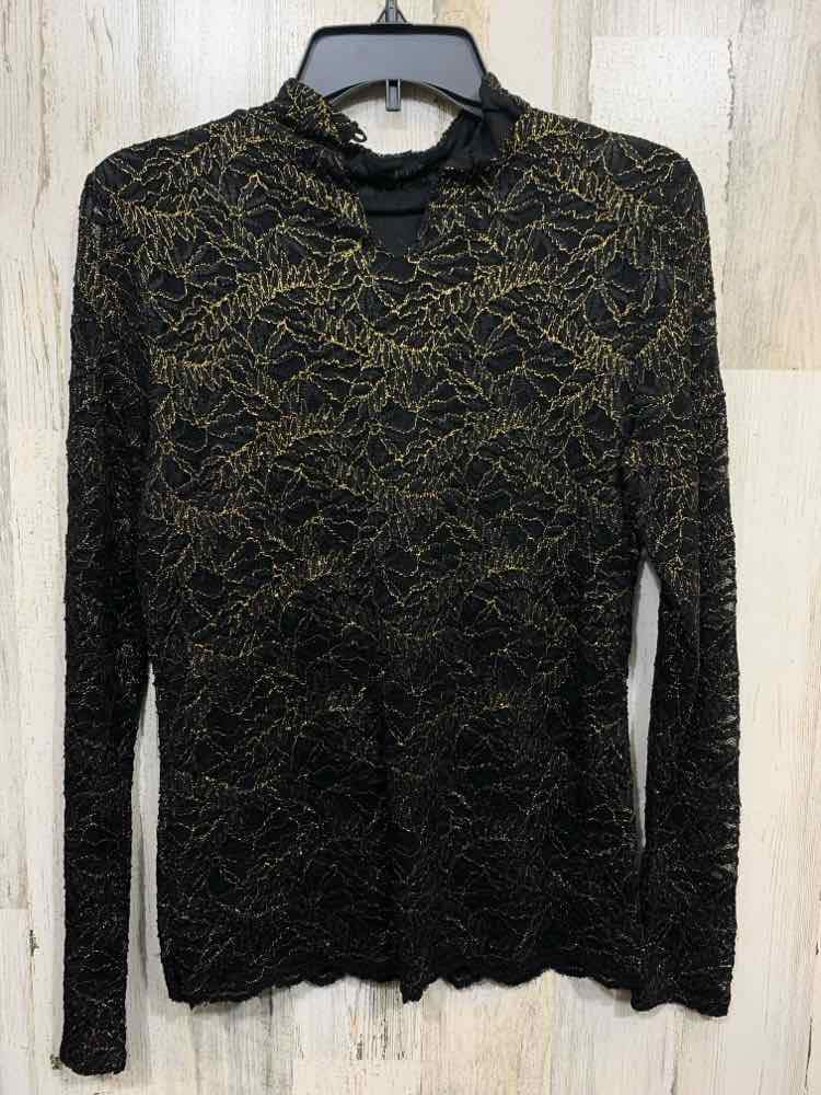 NWT INC Size S Tops BLK/GLD/BRN LONGSLEEVE Shirt